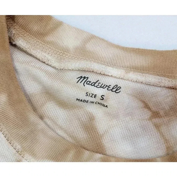Madewell Brown Tan White Tie Dye (Re)sourced Cotton Swing Sweatshirt NEW Small - Picture 4 of 5
